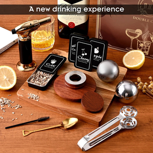 Kit de fumeur de cocktail avec logo personnalisé et boule de whisky en copeaux de bois ensemble de fumeur de whisky <span class=keywords><strong>bourbon</strong></span> à l'ancienne - Product Image 4