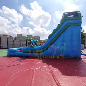 Wholesale kids party jumper bouncer jumping castle inflatable tropical water <b>slide</b> with swimming <b>pool</b> - Product Image 3