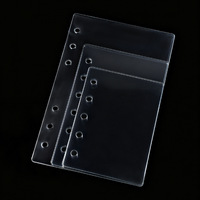Couverture de carnet à anneaux A6 6 anneaux, couverture transparente en PP PVC, couverture rigide en plastique avec anneaux ronds en métal doré, bureau, maison
