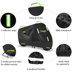 <span class=keywords><strong>Copertura</strong></span> per <span class=keywords><strong>moto</strong></span> resistente 300D <span class=keywords><strong>copertura</strong></span> per Scooter di protezione esterna impermeabile con 7 strisce riflettenti borsa di immagazzinaggio con foro di blocco - Product Image 2