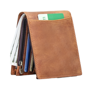 Vintage Men's Genuine Leather Wallet with RFID Protection ID <b>Window</b> Short Length and <b>Cover</b> Closure - Product Image 2