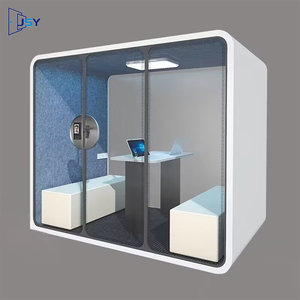 Cabina <span class=keywords><strong>de</strong></span> Trabajo Modular <span class=keywords><strong>de</strong></span> Gran Tamaño para 4 Personas, Cabina Telefónica Ecológica, Cabina Silenciosa con Cerradura <span class=keywords><strong>de</strong></span> Reconocimiento Facial - Product Image 1
