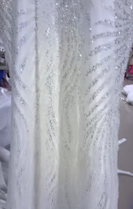 Vestido de Novia de Lujo con Cuentas, Estilo <span class=keywords><strong>Sirena</strong></span>, Manga Larga Ilusión, Corsé con Pedrería, Cola Capilla, Tallas Grandes para Novias Africanas - Product Image 2