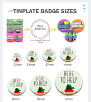 Badge bouton personnalisé en fer blanc avec logo imprimé, motif mignon pour chemise scolaire, avec épingle de sûreté