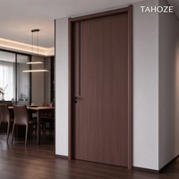Porte de chambre d'hôtel, porte d'entrée d'appartement, porte en bois moulurée à panneau plat, sans peinture, insonorisée, couleur et motif personnalisés, service OEM