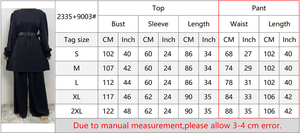Automne <span class=keywords><strong>turc</strong></span> Hajabi vêtements Salwar Kameez femmes Abaya 2 pièces ensemble Blouse haut et pantalon musulman survêtement dubaï <span class=keywords><strong>tenue</strong></span> arabe - Product Image 6