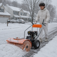 Machine de déneigement 3 en 1 autotractée, souffleuse, balayeuse, déneigeuse, moteur à essence Loncin 196cc 6.5HP avec brosse de balayage de 80 cm