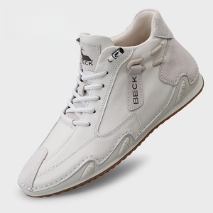 White Genuine <b>Leather</b> Cushioning Breathable Waterproof Walking Shoes Casual <b>Sneakers</b> Rubber Sole Lace up Low Top for Daily Wear - Product Image 2
