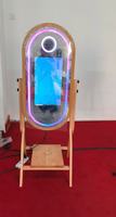 Miroir Selfie en Bois de Chêne pour Mariage avec Écran Tactile et Impression Instantanée, Compatible avec iPad, Appareil Photo et Reflex Numérique