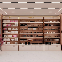Nouvelle vitrine cosmétique pliable moderne et écologique en bois avec éclairage LED pour les magasins de maquillage en détail