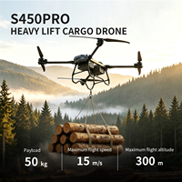 Plateforme UAV industrielle pliable en fibre de carbone Sanmoo S450PRO, hexacoptère multirotor à charge lourde pour la cartographie et l'inspection aérienne