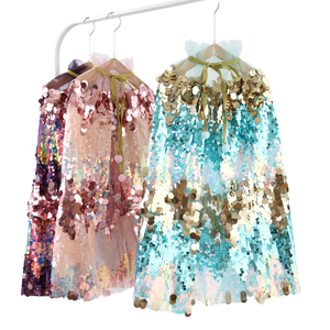 Cape de sirène personnalisée <span class=keywords><strong>SunM</strong></span> Boutique pour enfants, en tulle et paillettes, lavable, douce, longue, toutes saisons, pour les fêtes préscolaires et scolaires - Product Image 4