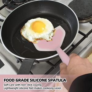 <span class=keywords><strong>Spatule</strong></span> <span class=keywords><strong>de</strong></span> cuisine en silicone et plastique, antiadhésive et résistante à la chaleur, pour poisson, crêpes, œufs, tamales et pizza - Product Image 5