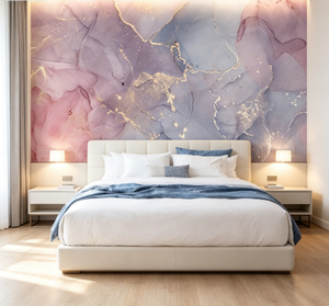 2023 New Mural Custom Size <strong>Marble</strong> Texture <strong>Wallpaper</strong> pink <strong>Purple</strong> Yellow - Product Image 2
