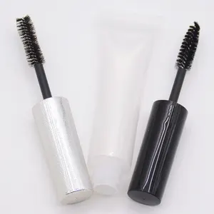 Empty Mascara Tubes With Brush Custom Pe Material Packaging Empty Mascara Squeeze Soft Tube 5- 15Ml With Wang Brush