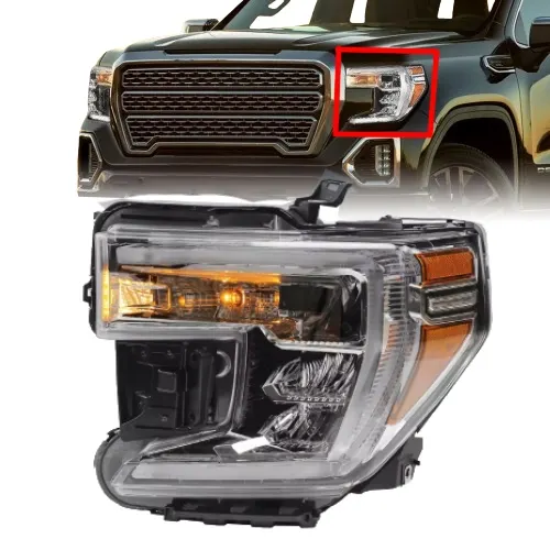 פנס LED עבור GMC סיירה 1500 2019 2020 2021 פנס עם תאורה עבור GMC סיירה 2019 - 2021