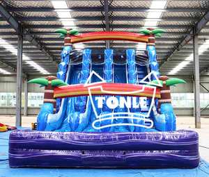 Tobogán acuático inflable comercial de <span class=keywords><strong>tres</strong></span> <span class=keywords><strong>carriles</strong></span> de 20 pies de altura a la <span class=keywords><strong>venta</strong></span> - Product Image 2