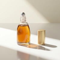 Nouvelle Bouteille de Parfum Portable de Luxe Personnalisée Tendance avec Bille Roulante en Verre Dépoli pour Huiles Essentielles