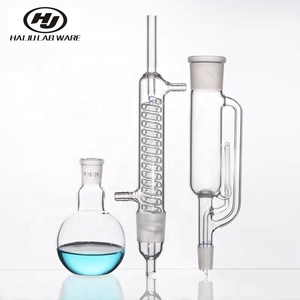 HAIJU LAB Personalizable 3,3 Vidrio de borosilicato 500ml 24/40 Vidrio Soxhlet Extractor <span class=keywords><strong>Graham</strong></span> Bobina Condensador Frasco de fondo plano OEM - Product Image 2
