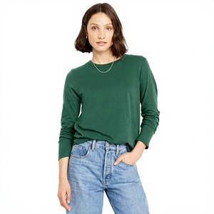Camiseta de Manga Larga para Mujer, Cuello Redondo Clásico, Estilo Casual, Cómoda, Básica, Marca Privada, Venta al Por Mayor de Fábrica - Product Image 2