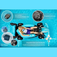Radeau flottant électrique gonflable avec hélice intégrée, en PVC, pour piscine, chaise longue flottante pour adultes, jouet de bain