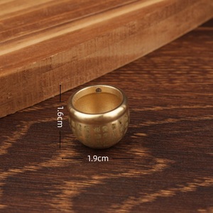 Llavero de latón con diseño de cien bendiciones, calabaza y monedas, colgante para llaves de coche, estilo chino, regalo unisex - Product Image 4