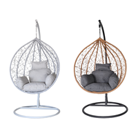 Balançoire suspendue en métal antirouille de haute qualité personnalisée, au design tendance, pour patio et balcon, chaise en rotin pour l'extérieur avec support