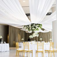 Rideaux de plafond blancs pour mariage, 4 panneaux, 5 pieds x 20 pieds, rideaux transparents en mousseline, tissu drapé pour fête, cérémonie, scène, drapé de tente
