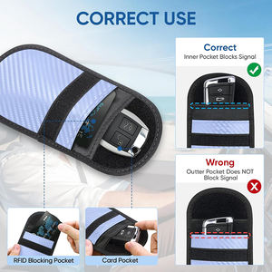 Pochette Faraday pour clé de voiture, protection anti-RFID, pochette antivol, anti-piratage, bloqueur de signal pour téléphone - Product Image 6