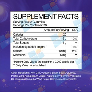 Gomitas <span class=keywords><strong>de</strong></span> Melatonina Veganas Orgánicas <span class=keywords><strong>de</strong></span> Marca Privada OEM, Sin Azúcar, 5 mg 10 mg, Gomitas <span class=keywords><strong>de</strong></span> Melatonina para un Sueño Profundo y Reparador para Niños y Adultos - Product Image 3