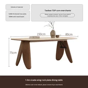 Обеденный стол из массива дерева в стиле французского ретро, новая модель <span class=keywords><strong>2025</strong></span> года, с каменной столешницей, мебель для дома, комплект из 5 предметов для небольшой квартиры, в американском винтажном стиле - Product Image 6