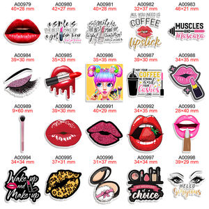 Mode lèvres et maquillage résine planaire imprimé secoue Flatback 50 pcs/lot pour bricolage arc artisanat fournitures décorations de téléphone - Product Image 3