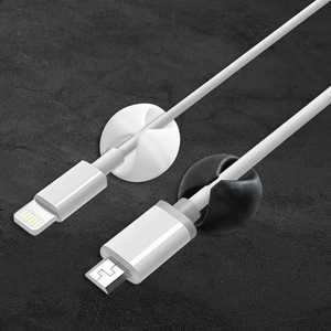 Organisateur de câbles rond pour le rangement et l'organisation des câbles de données, clips de bureau pour câbles, attaches pour fils et fixations de câbles. - Product Image 2