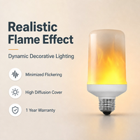 Ampoule LED à effet de flamme E26 E27 B22 2W 1500K 1800K, lampe à effet de flamme vacillante pour lanterne, applique murale, décoration de la maison