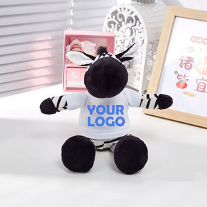 Оптовые плюшевые игрушки с индивидуальным логотипом, 100% полиэстер, наполнитель из ПП хлопка, милые игрушки в виде животных джунглей (лев, слон), подарок на День Благодарения - Product Image 5