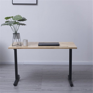 Mesa de escritorio moderna para ordenador de oficina en casa, madera maciza con diseño de metal para trabajar - Product Image 4