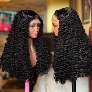 Venta al por mayor doble rizado Bob Pelucas Cutícula Natural Alineada 100 Cabello Humano para mujeres negras 13x4 Glueless SDD Pixie Pelucas Rizadas - Product Image 6