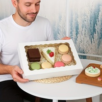 Boîtes d'emballage en papier pour gâteaux, biscuits, pain, pâtisserie, chocolat, avec logo personnalisé, écologiques, de qualité alimentaire, pliables