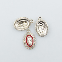 14*21mm Islam vierge marie pendentif breloques pour bébé bijoux or Ayatul Kursi vierge marie pendentif émail breloques collier
