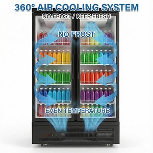 Réfrigérateur vertical commercial à trois portes, refroidisseur à boissons <span class=keywords><strong>avec</strong></span> porte en verre pour supermarché - Product Image 5