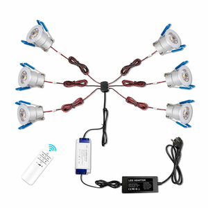 6 pièces 8 pièces 10 pièces 12 pièces <span class=keywords><strong>Mini</strong></span> Downlight Set 3W porche lumière Dimmable alimentation 12V 24V télécommande <span class=keywords><strong>LED</strong></span> encastré <span class=keywords><strong>Spot</strong></span> - Product Image 3