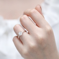 Bagues en argent fin de haute qualité OAHLAN pour femmes, argent sterling 925, moissanite 1 carat, bague de mariage, cadeau parfait pour les femmes