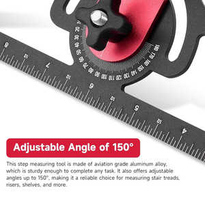2025 nouvel outil <span class=keywords><strong>de</strong></span> jauge d'escalier en aluminium, règle pliante multifonction avec écrou <span class=keywords><strong>de</strong></span> blocage pour la mesure des escaliers et le travail du bois - Product Image 5