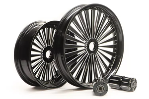 Jante de moto en aluminium forgé 19 21 23 26 30 32 x 3,5 pouces 6061 T6 Noir brillant haute brillance Nouvelle pour Harley Touring Retrofit - Product Image 3