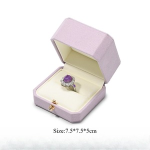 Custom High end proposal ring box, ultra fiber high-end wedding ring box, jewelry jewelry gift packaging box - Product Image 6