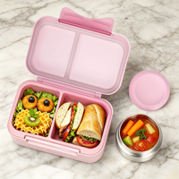 Nouveautés : Boîte à lunch pour enfants avec pot isotherme, sans BPA, mini-contenant alimentaire, boîte à bento 2 compartiments avec coussin de refroidissement