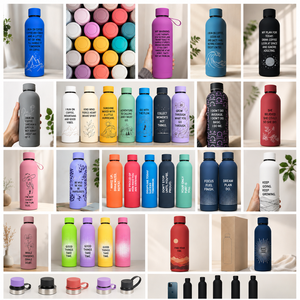 Botella de Agua Aislada al Vacío de Acero Inoxidable de Primera Calidad con Tacto Suave, con Logotipo Personalizado, Roja, Aislamiento Térmico de 12-24 Horas, Ecológica - Product Image 4