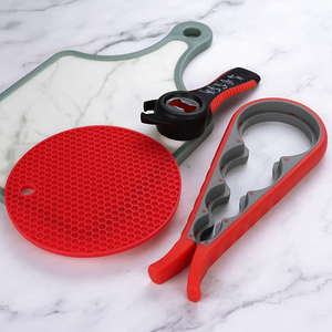 Multi Functional Kitchen Can Opener <b>Tools</b> Set 3 Piece Anti Slip Jar Grip Bottle Opener Set With <b>Silicone</b> Jar Gripper Pad - Product Image 5
