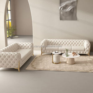 Canapés de salon luxueux 1-3 places <span class=keywords><strong>tissu</strong></span> à cadre en acier inoxydable <span class=keywords><strong>nid</strong></span> <span class=keywords><strong>d</strong></span>'<span class=keywords><strong>abeille</strong></span> et matériaux de velours pour la maison ou l'hôtel - Product Image 2