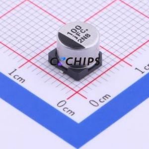 ตัวเก็บประจุอิเล็กโทรไลต์อะลูมิเนียมแบบ SMD รุ่น EEEF0J101P ขนาด D6.3xL5.4 มม. 100uF 20% 6.3V 105mA-120Hz - Product Image 1